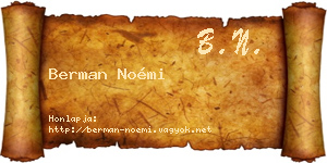 Berman Noémi névjegykártya